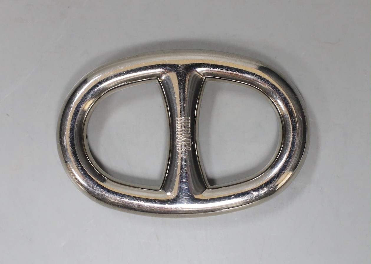 A Hermes steel scarf ring, 5.5cms wide